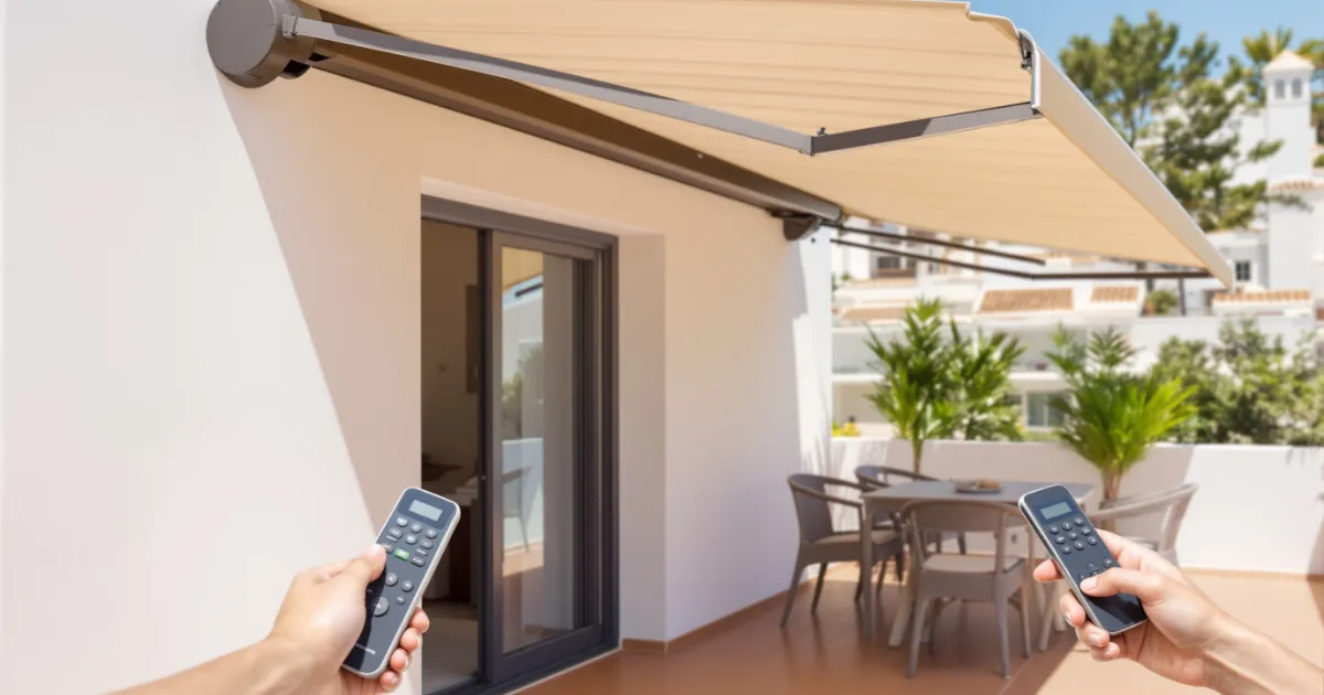 Motorización de toldos en Málaga - Mando a distancia Toldo eléctrico motorizado con mando a distancia en una terraza de Málaga